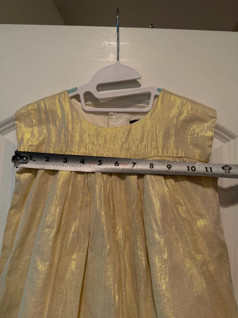 Tea Collection Gold Shimmer Pleated Kids Dress - 3t